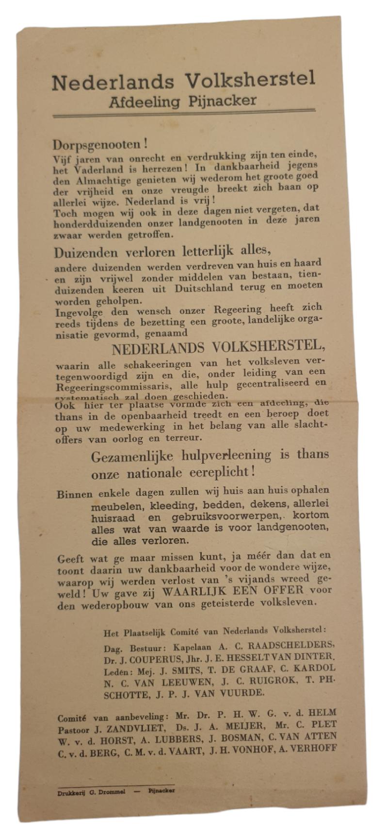 a Dutch folk recovery department of Pijnacker flyer