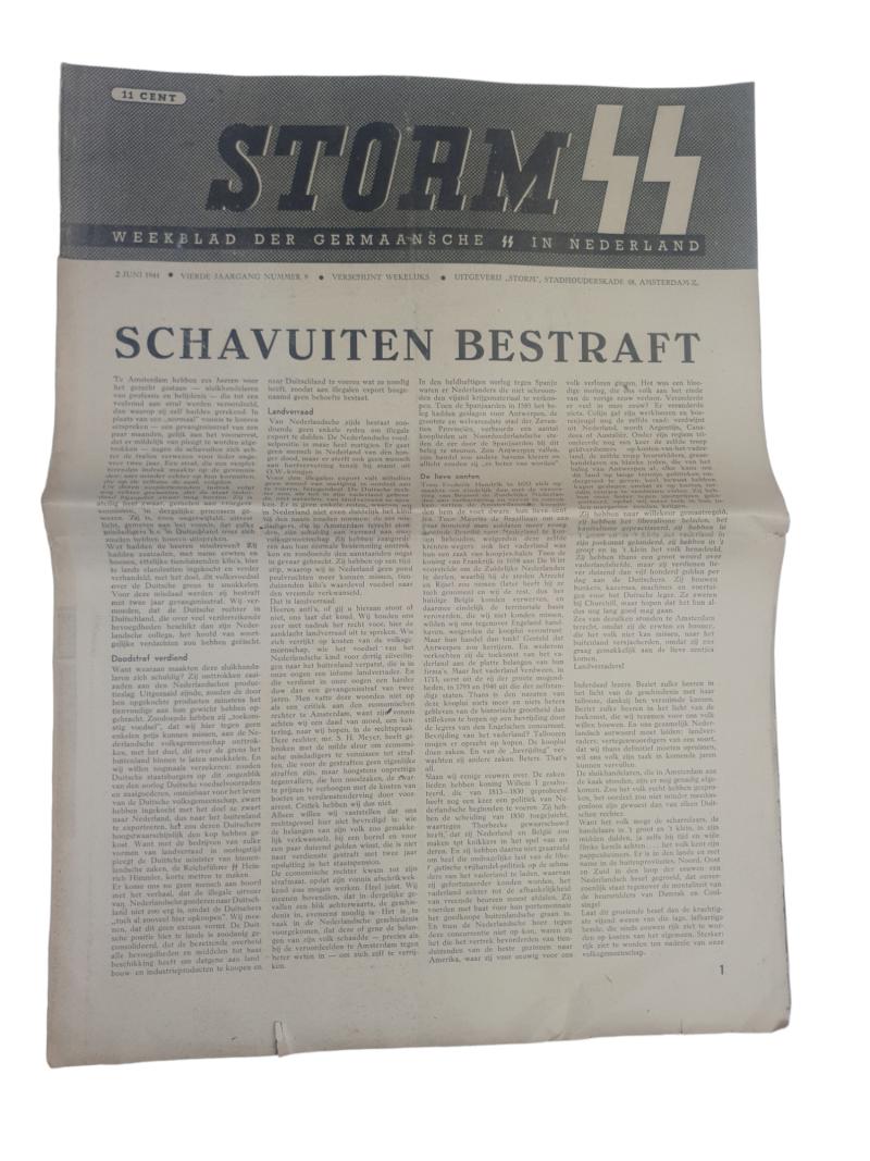 a dutch ww2 ss newspaper 