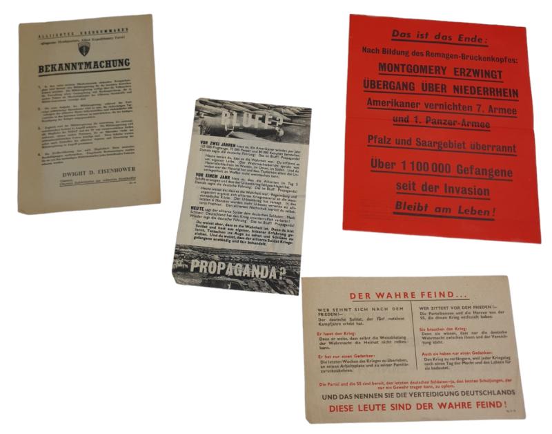 a set off 4 american ww2 propaganda drop flyer