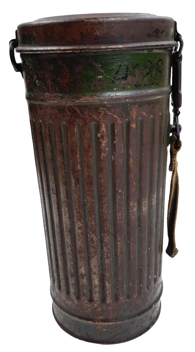 A wehrmacht empty gasmask cannister