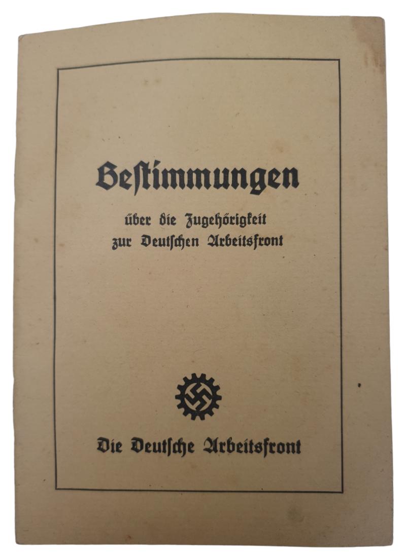 A german ww2 the provisionsabout belonging to the  German Labor Front