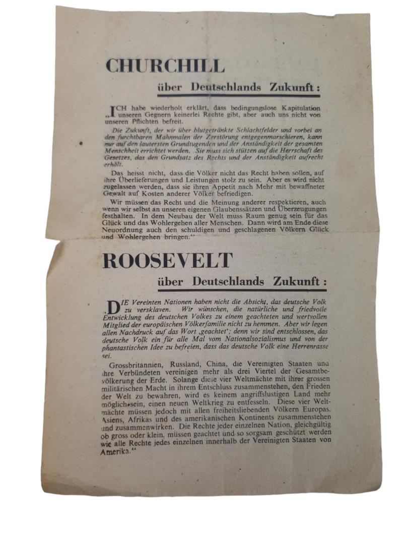 AVK Militaria American Ww2 Propaganda Drop Flyer In German Language