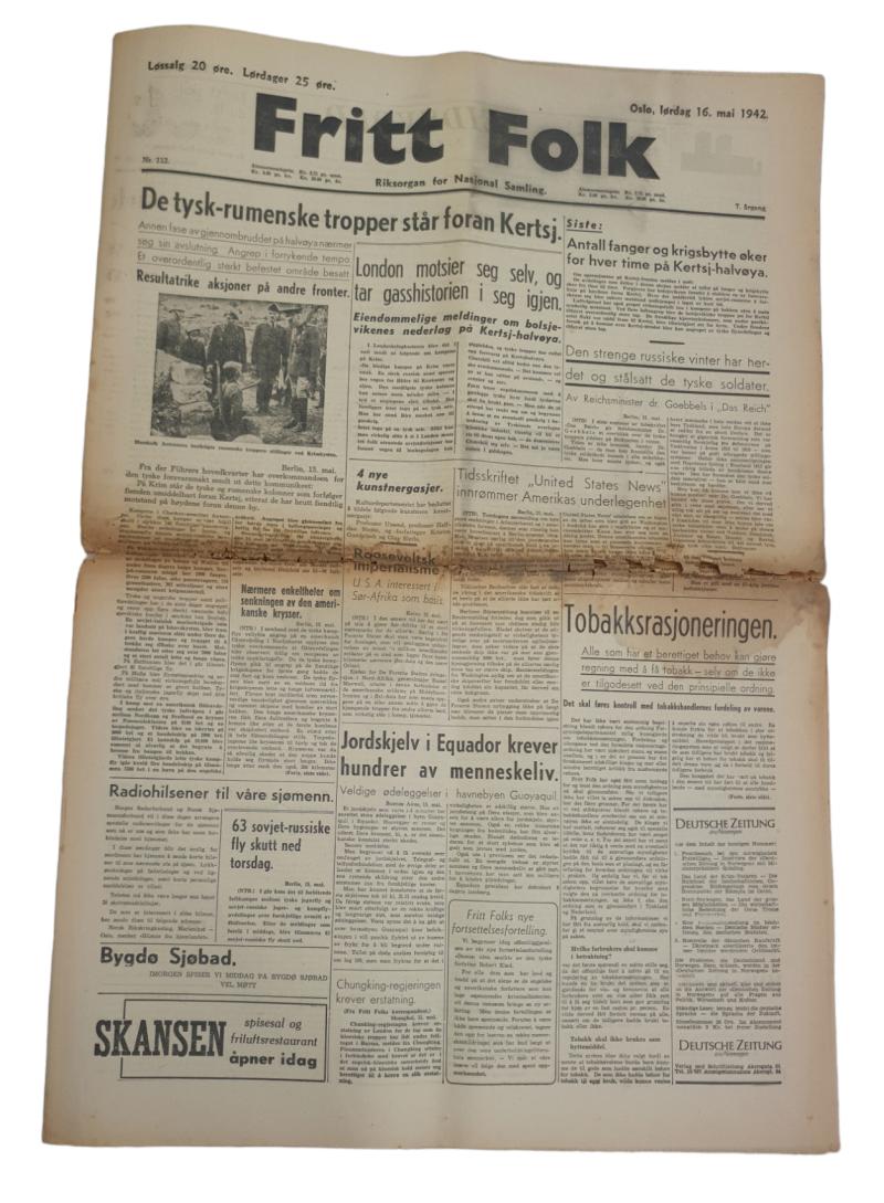 a Norwegian ww2 newspaper 