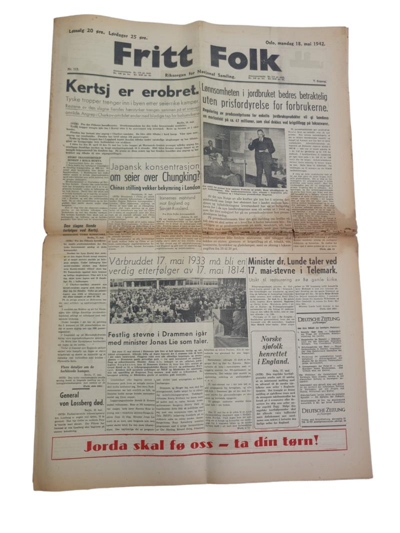 a Norwegian ww2 newspaper 