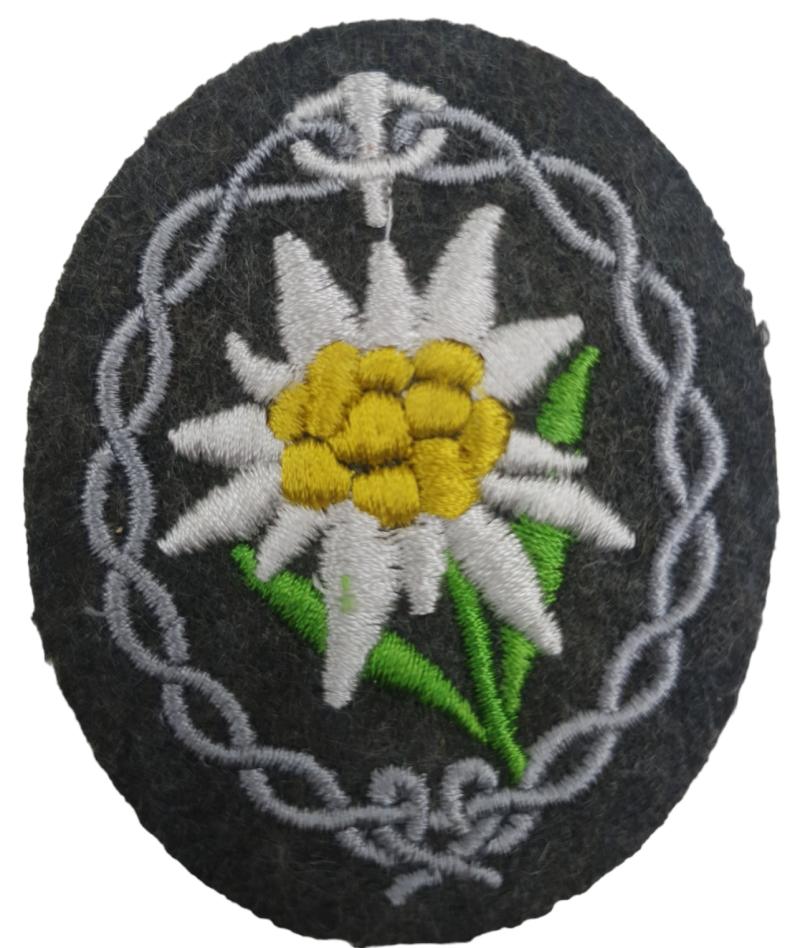 a Wehrmacht Gebirgsjäger Sleeve Edelweiss patch