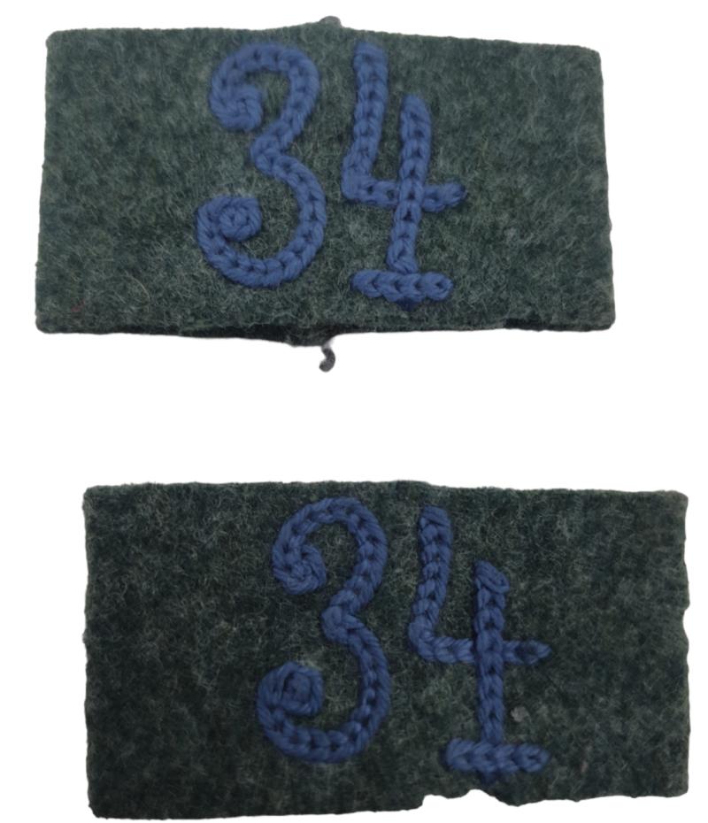 A wehrmacht shoulder straps slid  with number 34