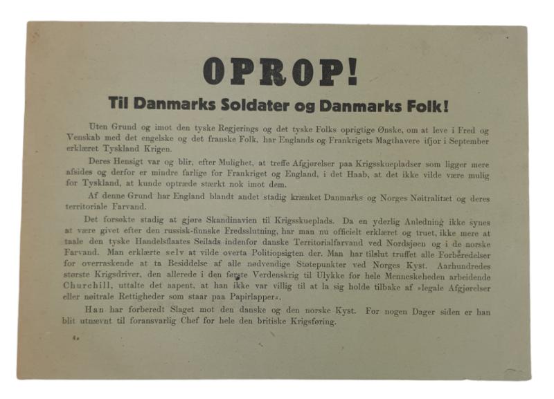 A german ww2 danish droping flyer in used condition