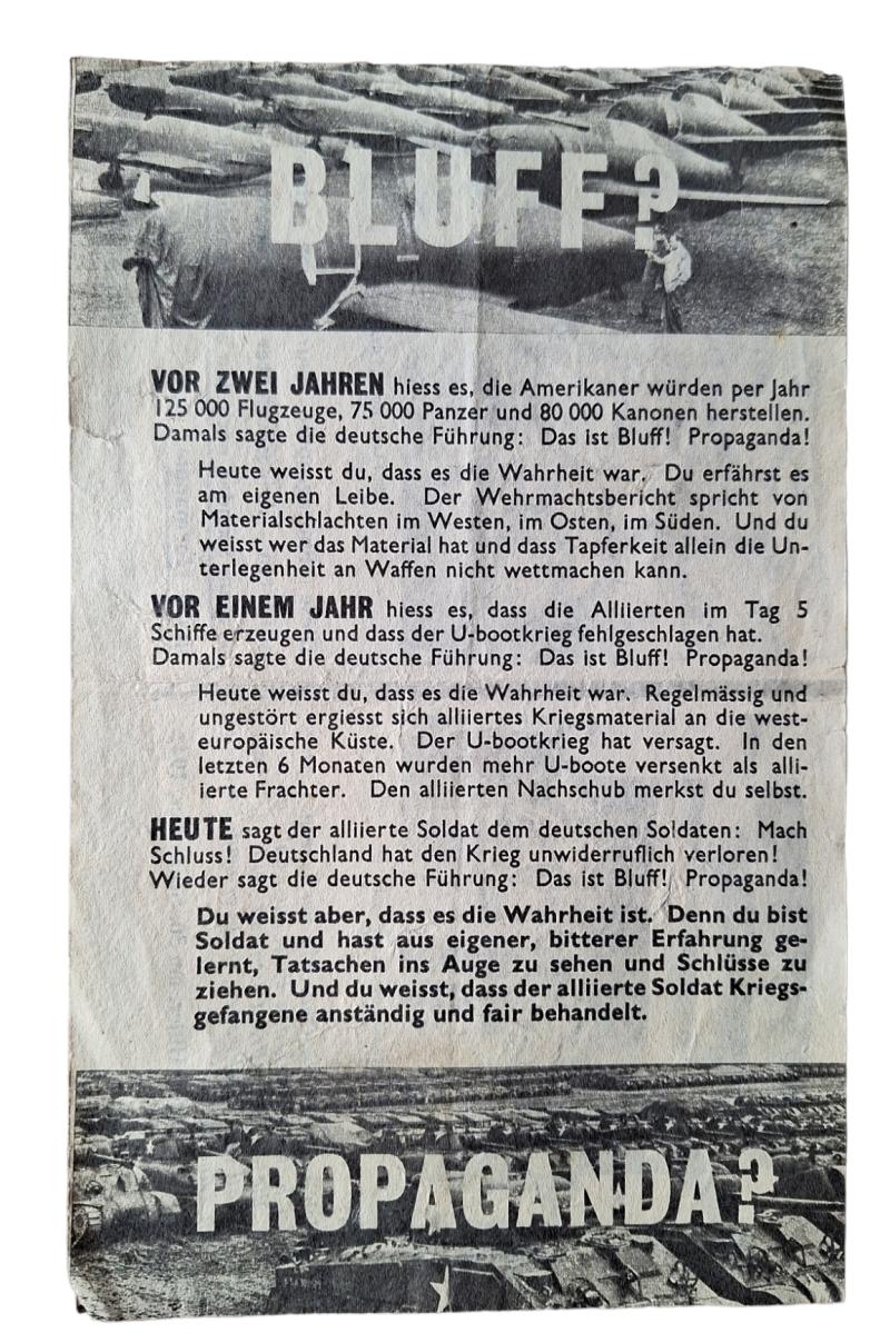 a american ww2 propaganda drop flyer in german language