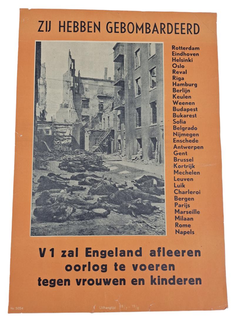 a very rare original German / Dutch V1 poster