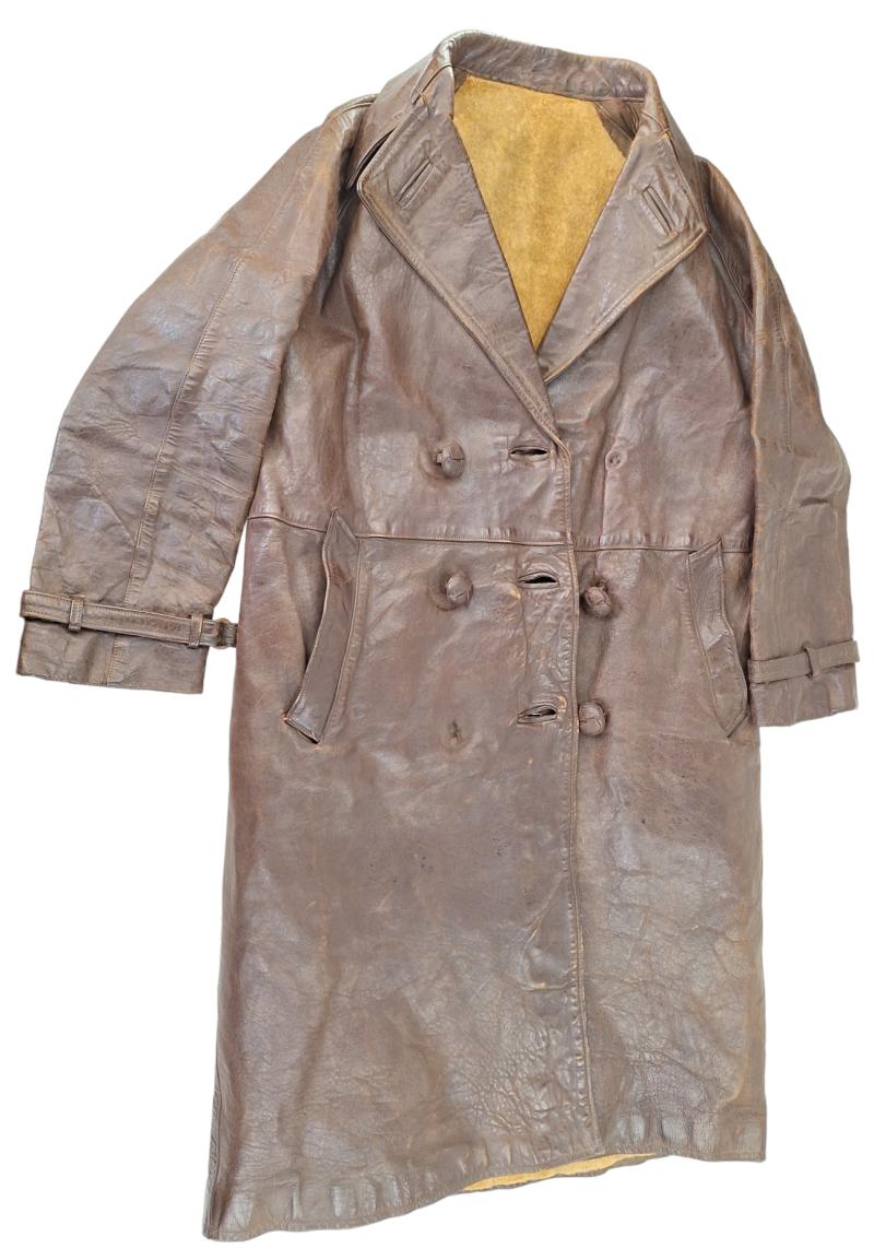 French pre war leather coat