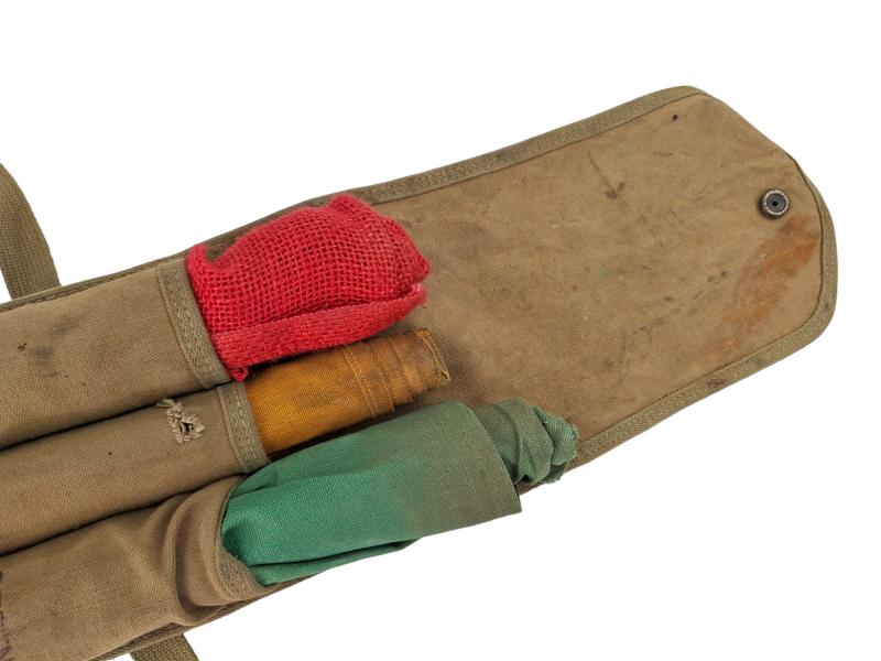 A us ww2 traffic controller flags bag with flags