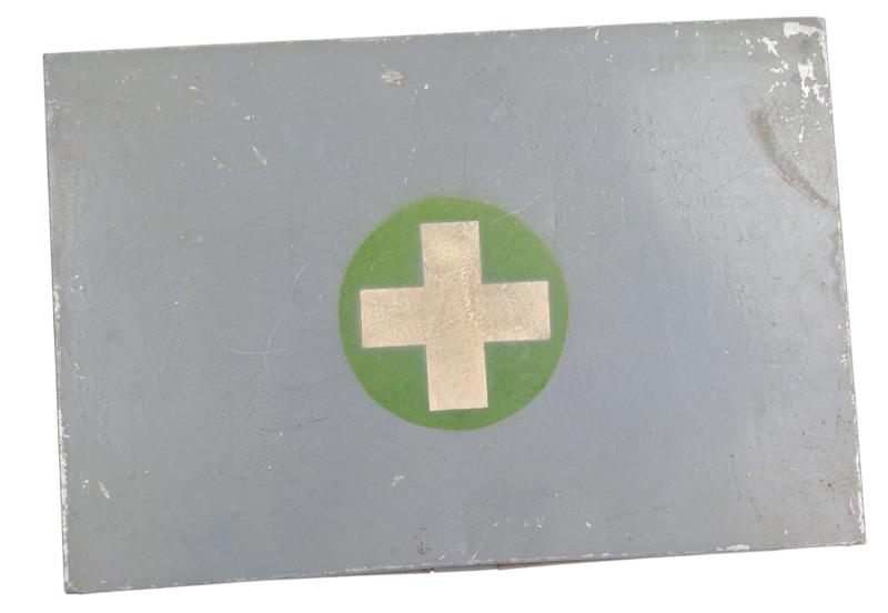 a German post-war first aid kit in used condition