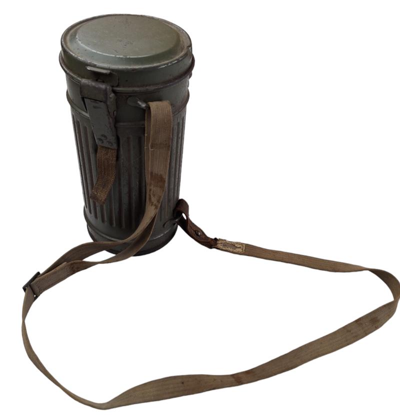 a German WW2 shorter gas mask canister