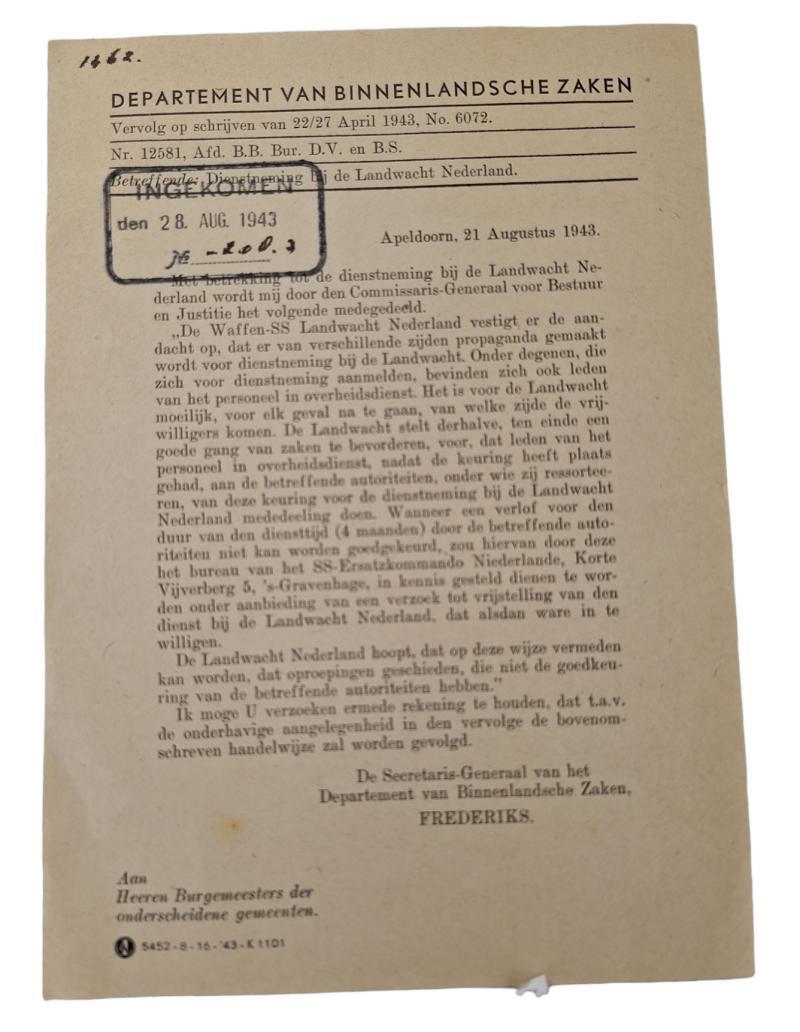 A dutch waffen ss document