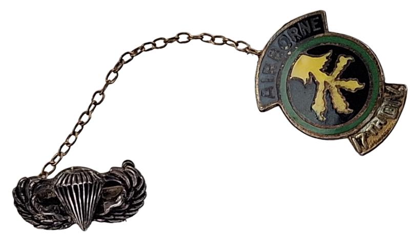 us small metal necklace pendant of the 17th airborne