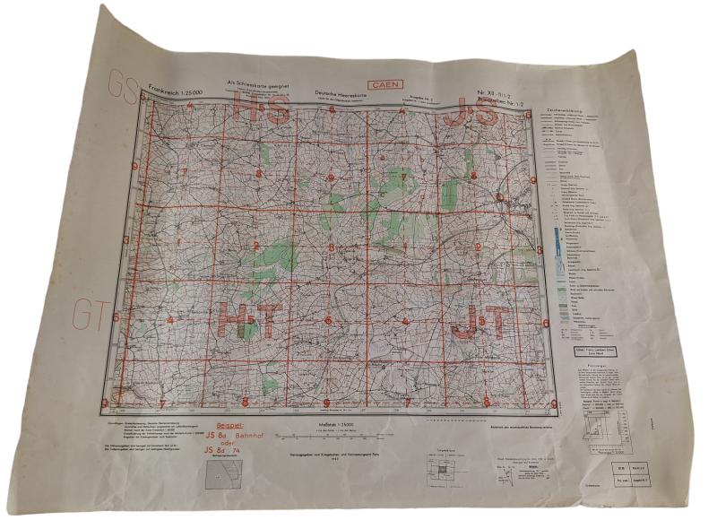 german ww2 map of caen (normandy)1943