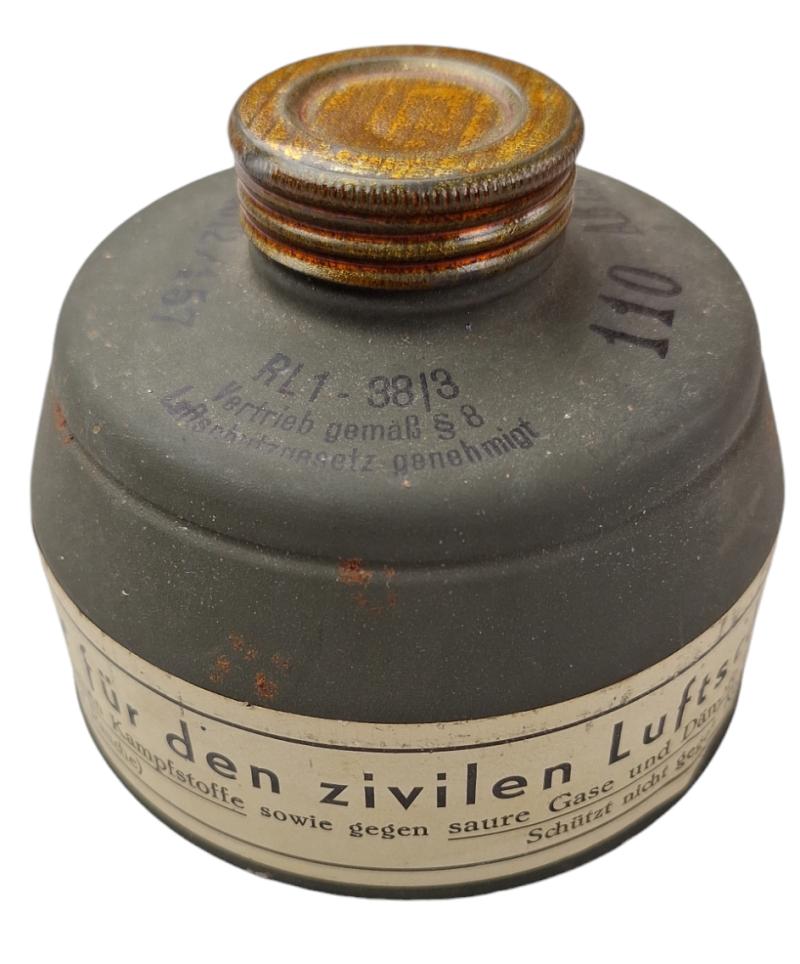 german ww2  luftschutz gasmasker s-filter