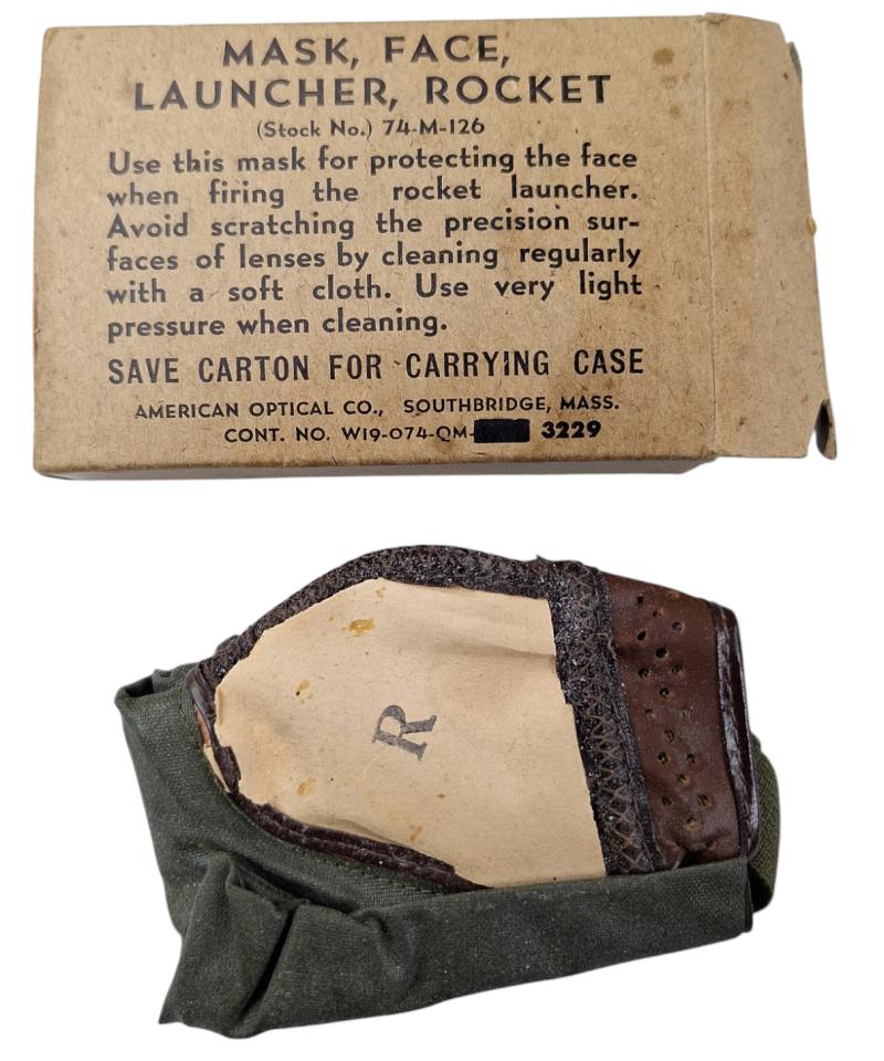 A us ww2 ,face mask for a rocket launcher,