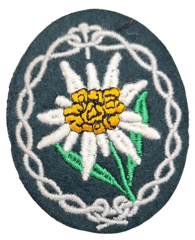 a Wehrmacht Gebirgsjäger Sleeve Edelweiss patch