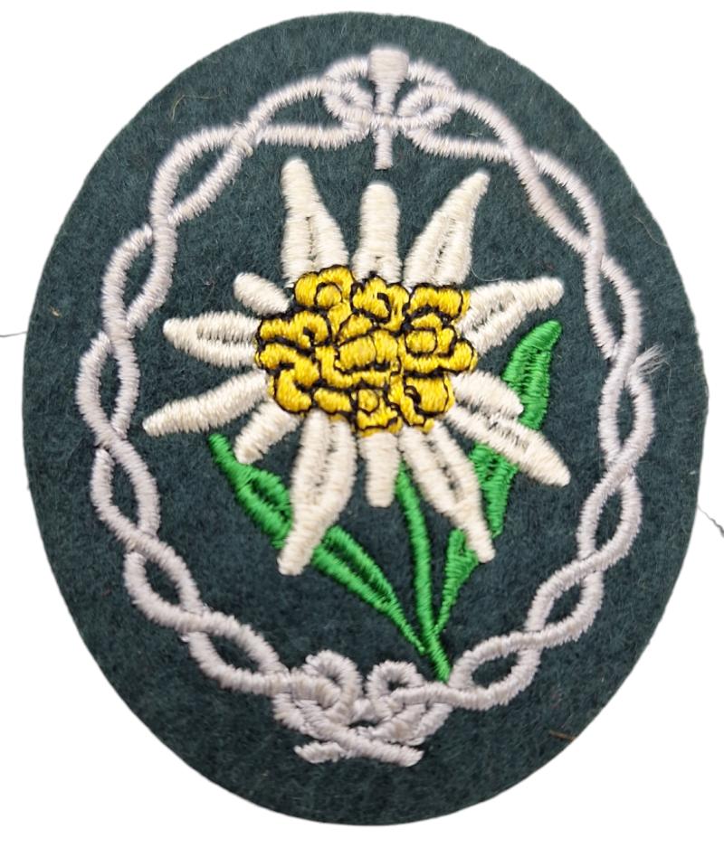 a Wehrmacht Gebirgsjäger Sleeve Edelweiss patch