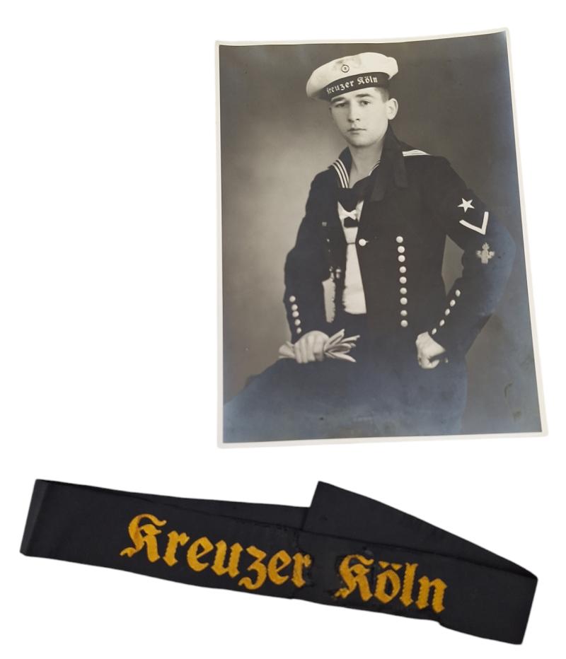 a kriegsmarine Kreuzer koln  picture and Cap strap