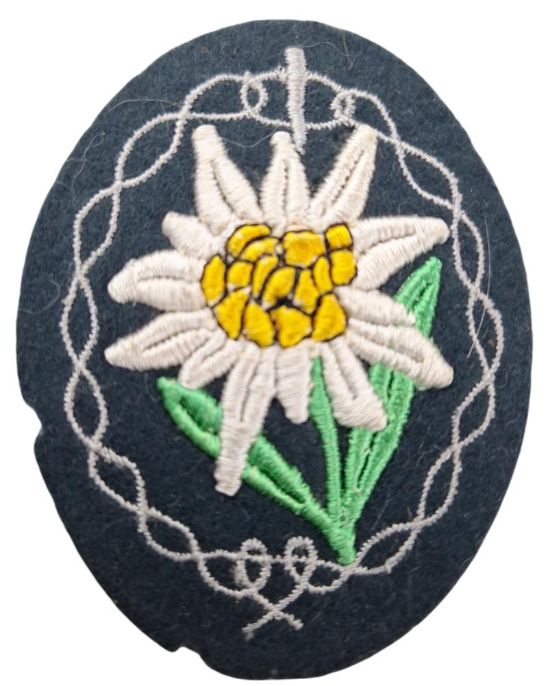 a Wehrmacht Gebirgsjäger Sleeve Edelweiss patch