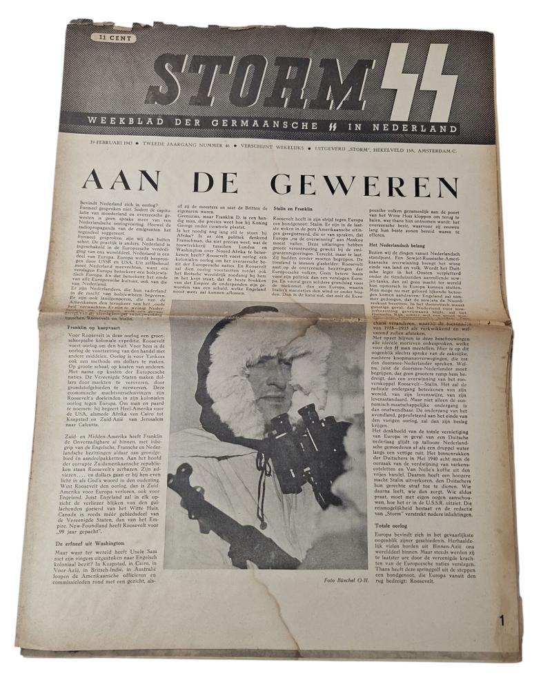 a dutch ww2 ss newspaper 