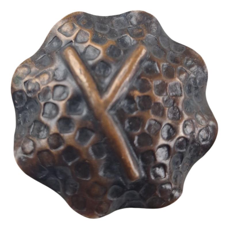 a belgian Flemish Institute for Recreation (VIVO) brooch with Kaun-Rune