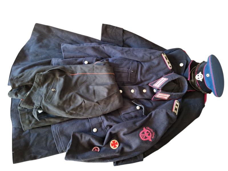 a german ww2 feuerwehr uniform set