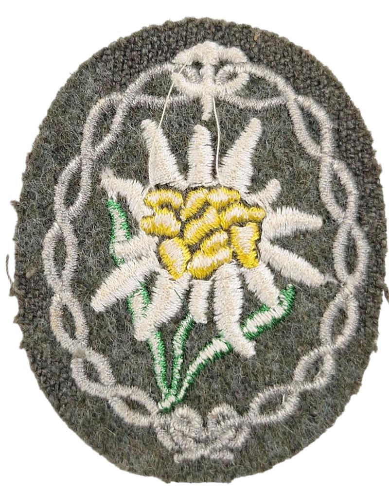 a Wehrmacht Gebirgsjäger Sleeve Edelweiss patch