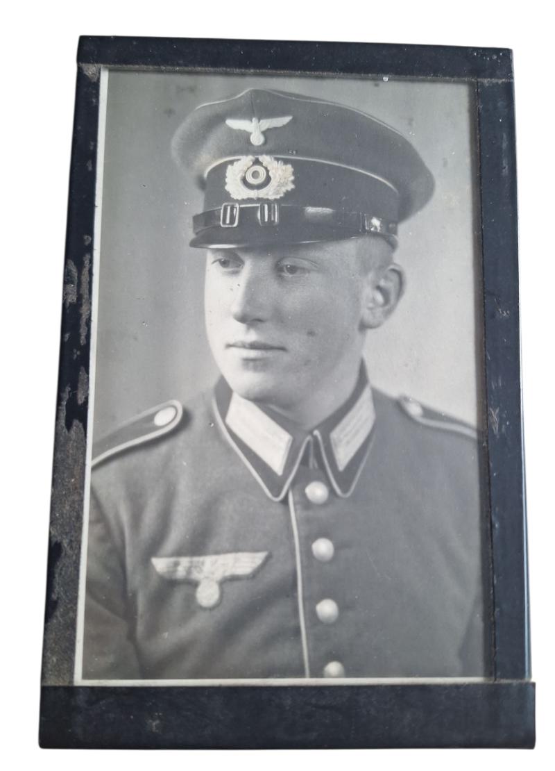of a German soldier in glass
