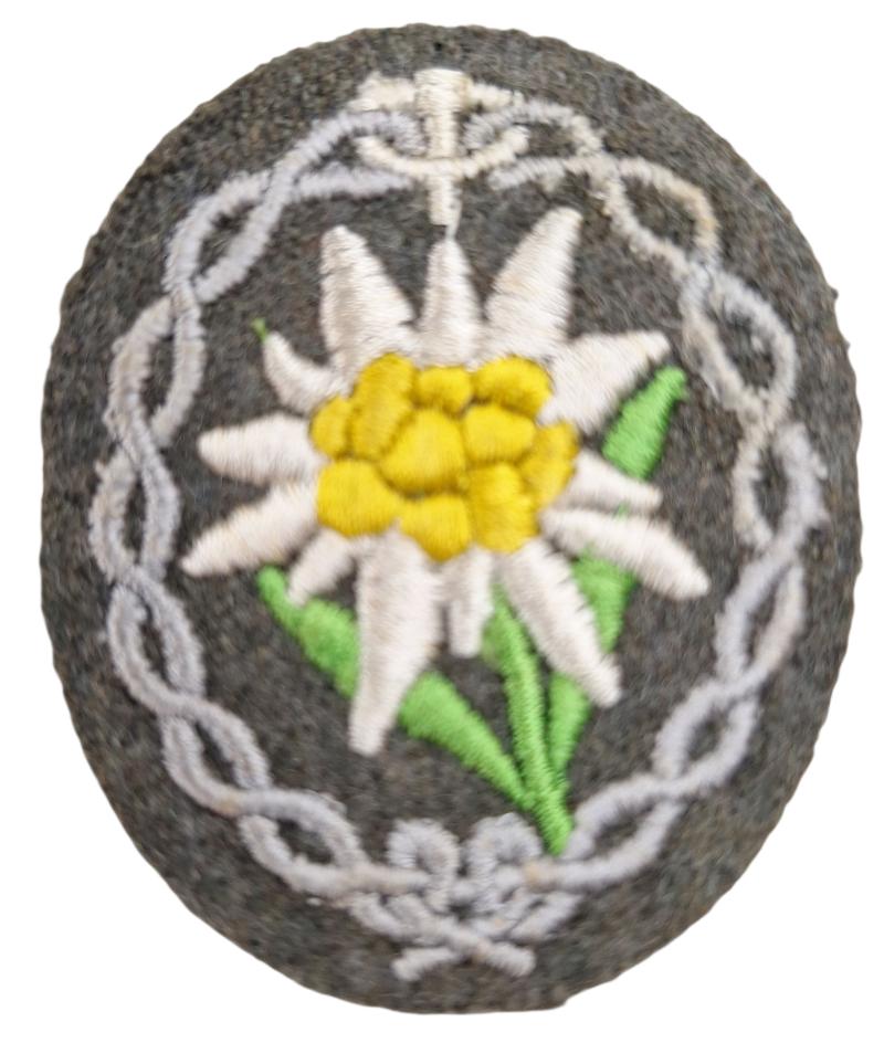 a Wehrmacht Gebirgsjäger Sleeve Edelweiss patch