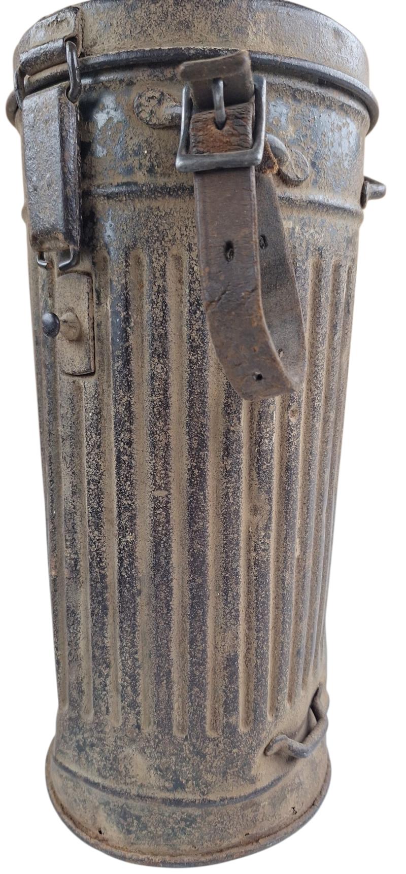 A wehrmacht m38 gasmask cannister