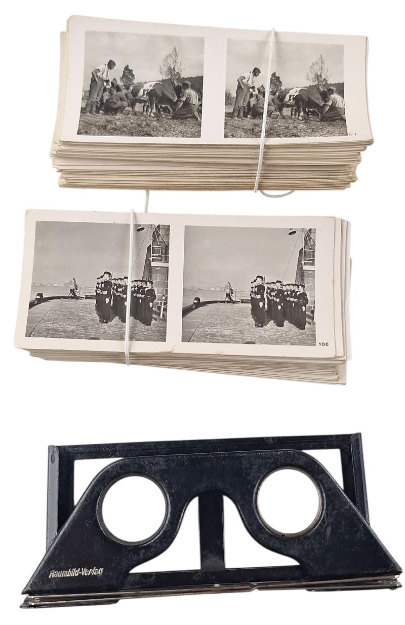 2 x German WW2 3D photo set with glasses
