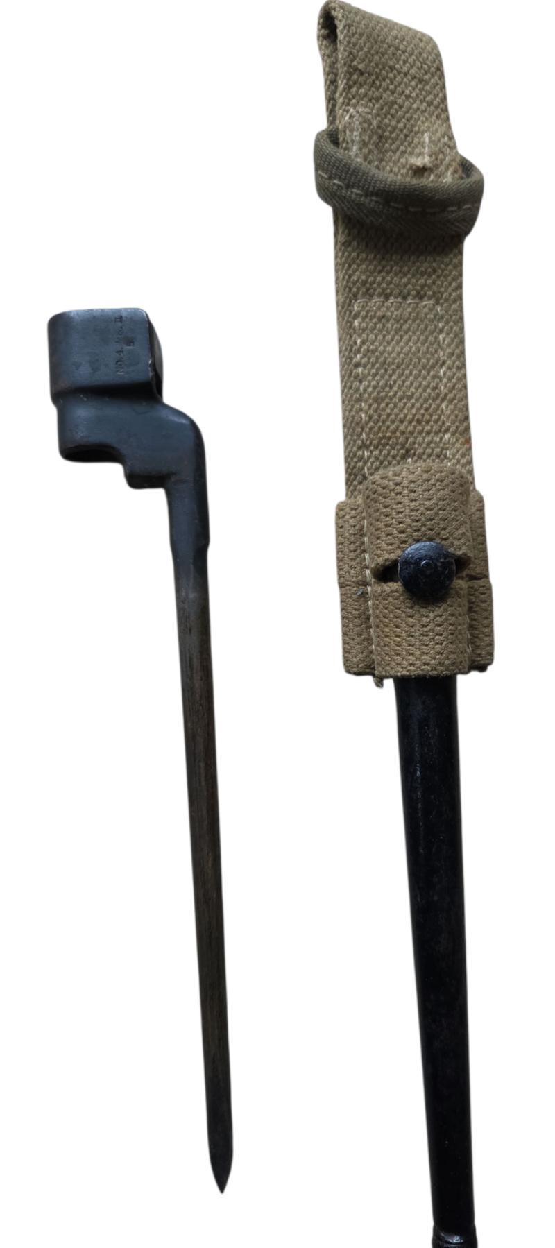 British NO 4 Spike Bayonet and a webbing frog