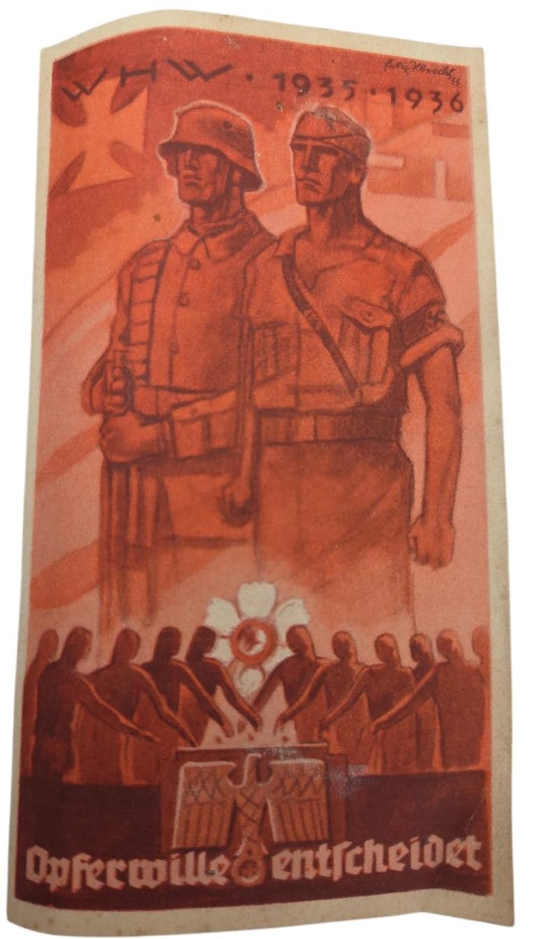 german ww2 'Winterhilfswerke' Paper Door Plaque