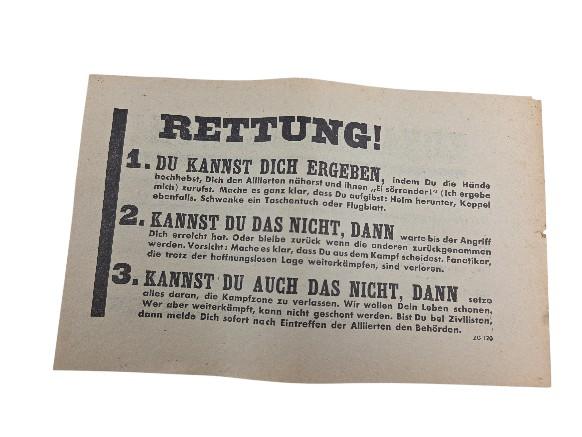 american ww2 propaganda drop flyer in german language