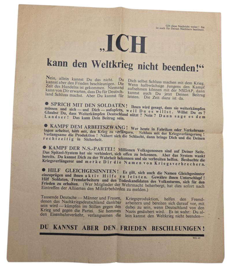 a american ww2 propaganda drop flyer