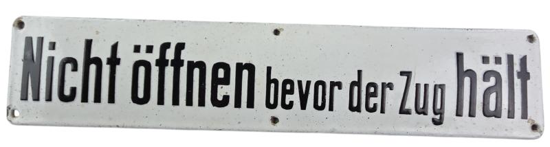 a german ww2 reichsbahn enamal sign