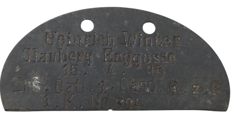 WWI German Identification Tag (Erkennungsmarke) – Heinrich Wulff