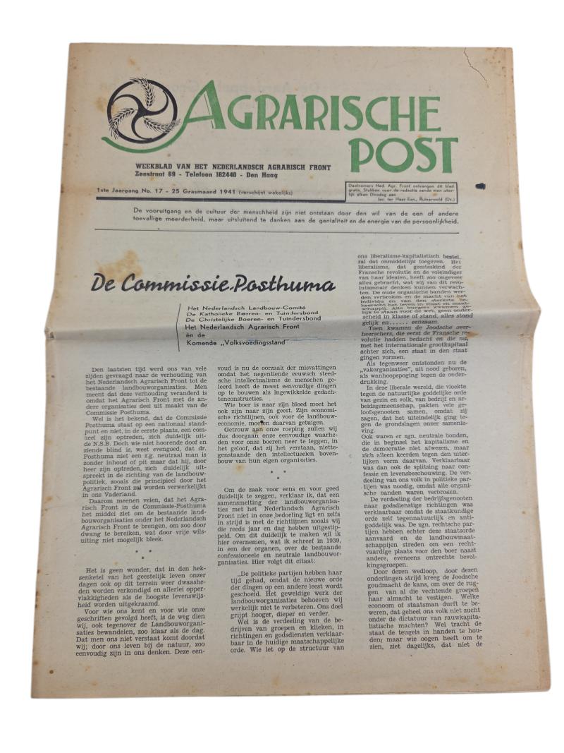 Original WWII Dutch Magazine Agrarische Post (1941)