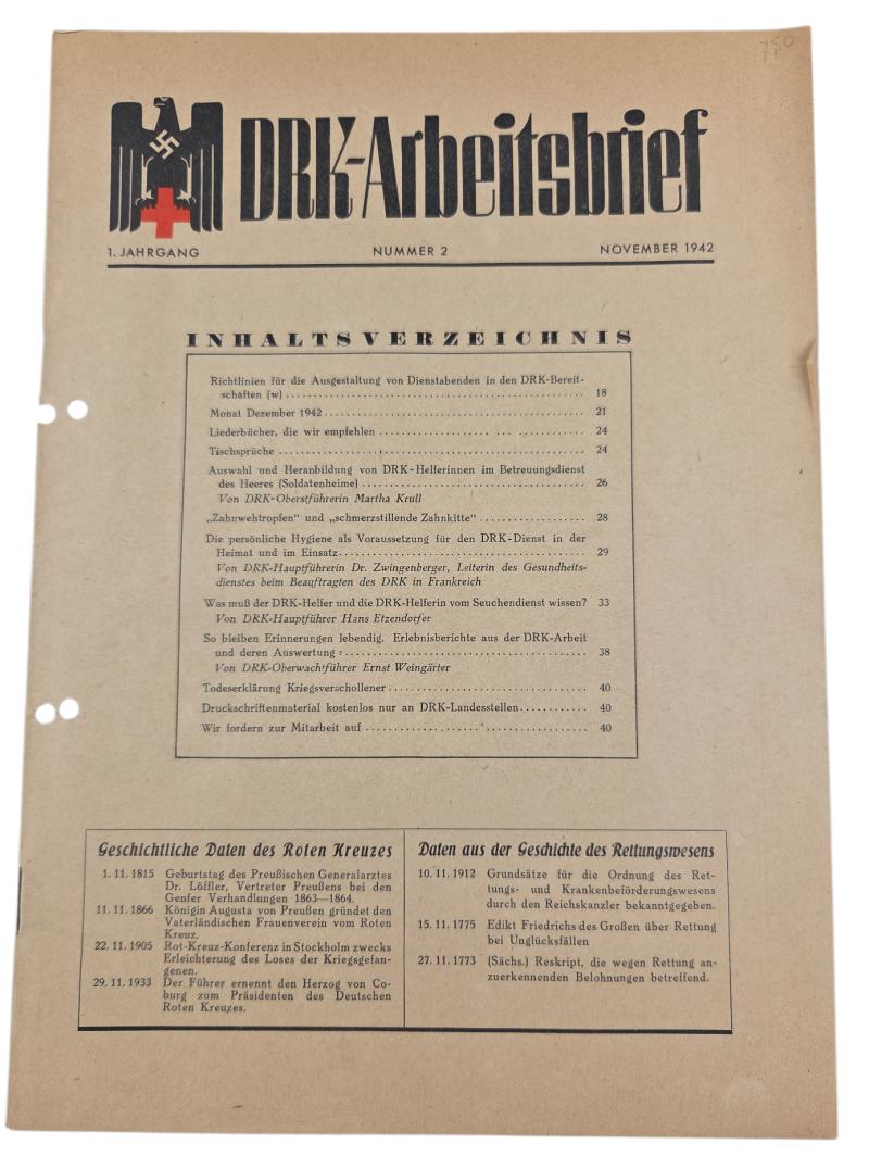 Rare WWII Document – DRK-Arbeitsbrief, nov 1942