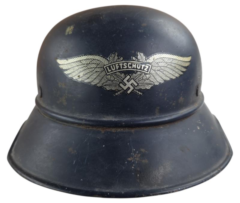black gladiator type luftschutz helmet.