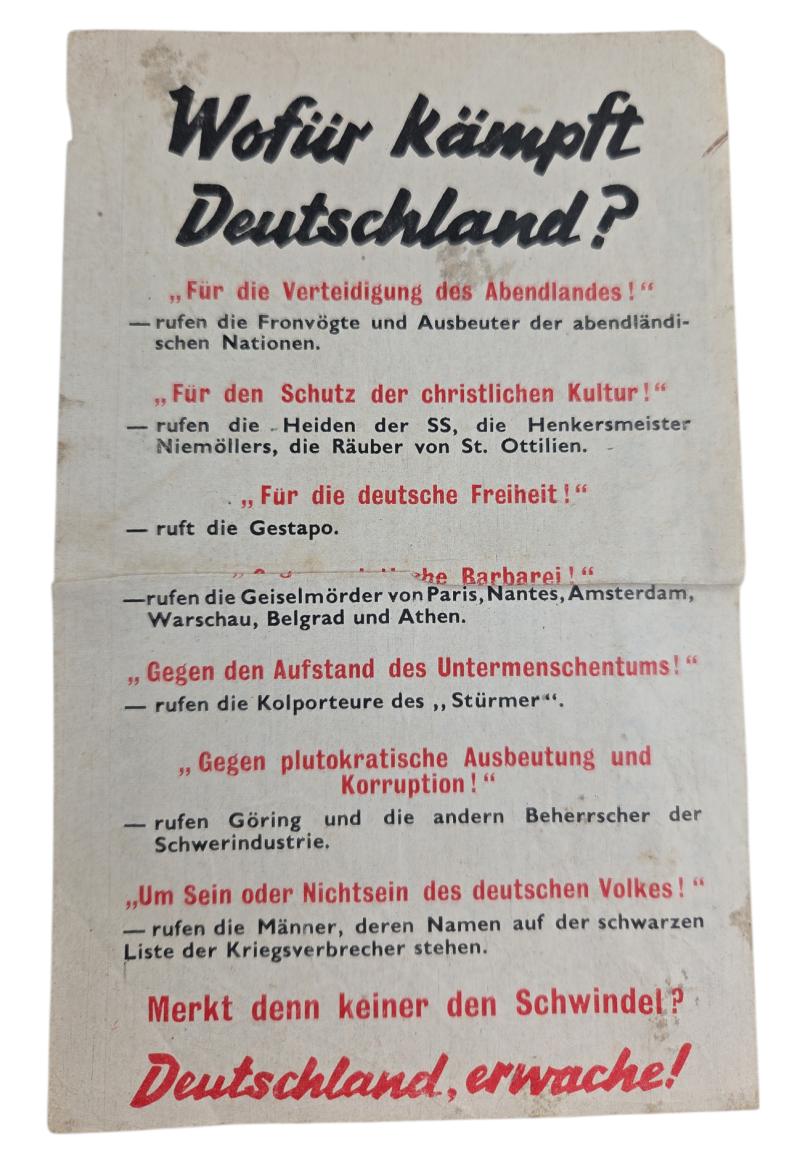 a american ww2 propaganda drop flyer