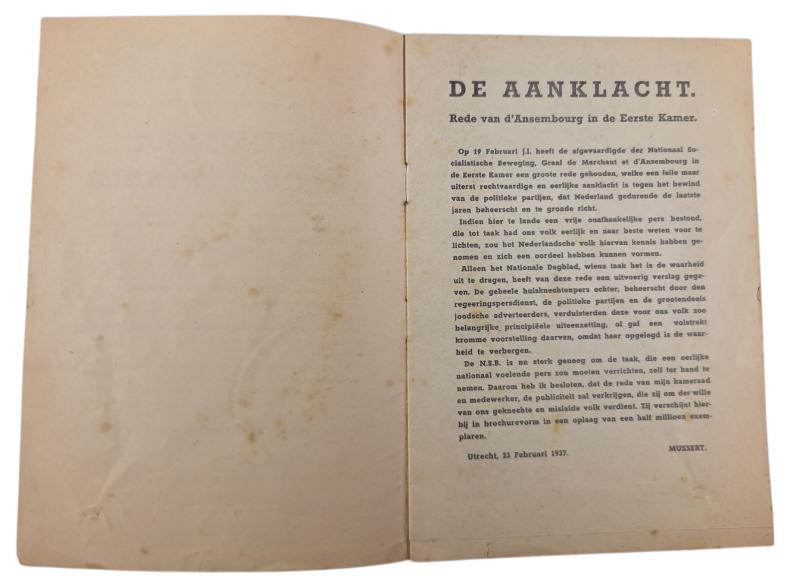 Original Dutch political pamphlet from 1937