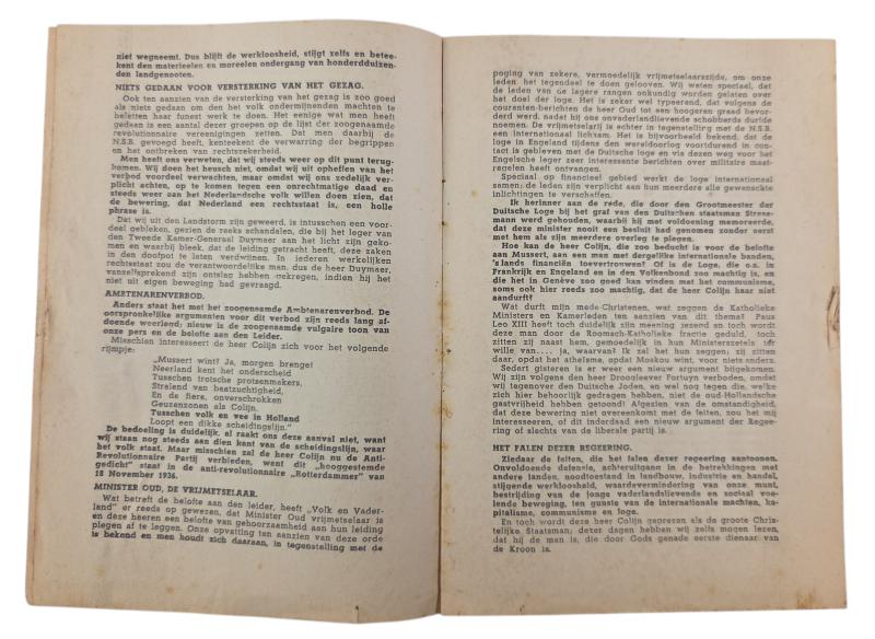 Original Dutch political pamphlet from 1937