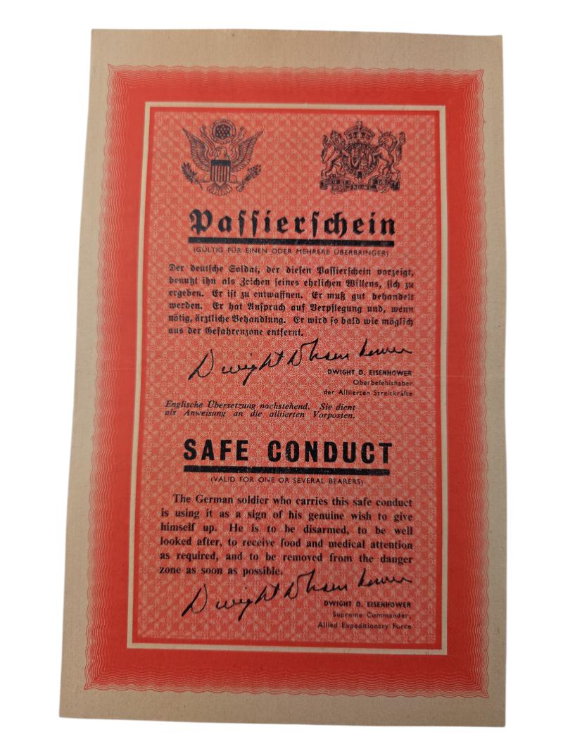 a us ww2 safe conduct flyer for german soldiers