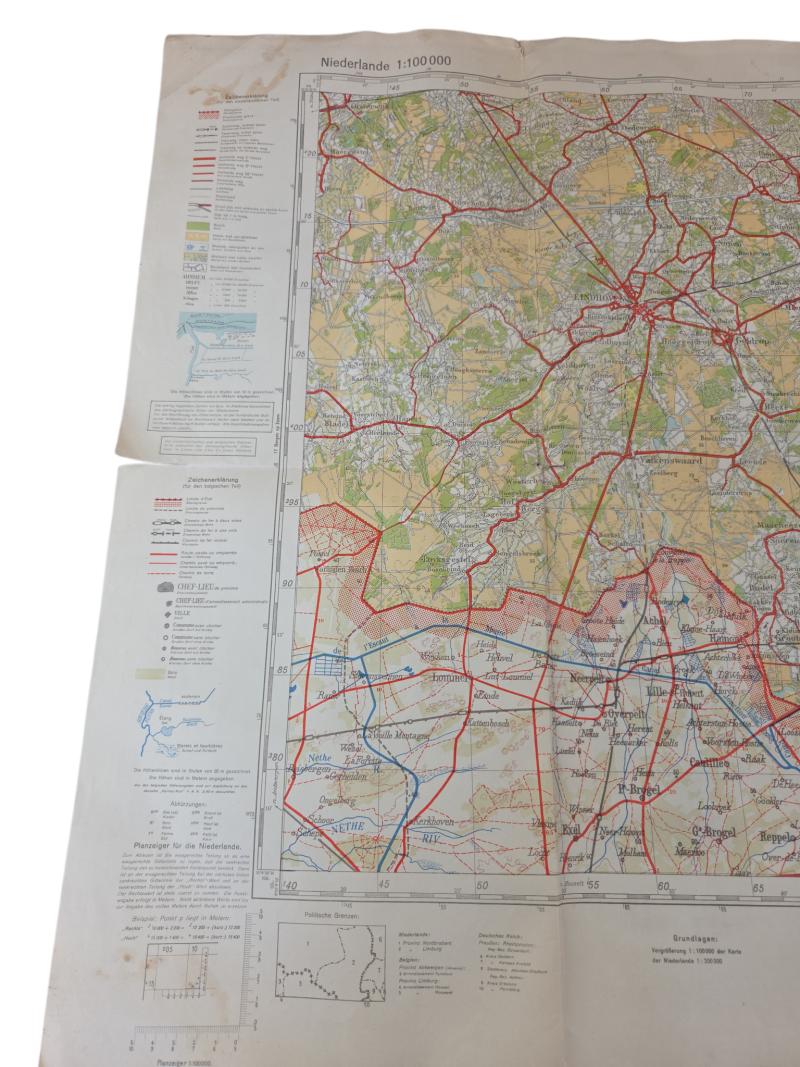 German WWII Police Regiment 3 map of Eindhoven and surroundings