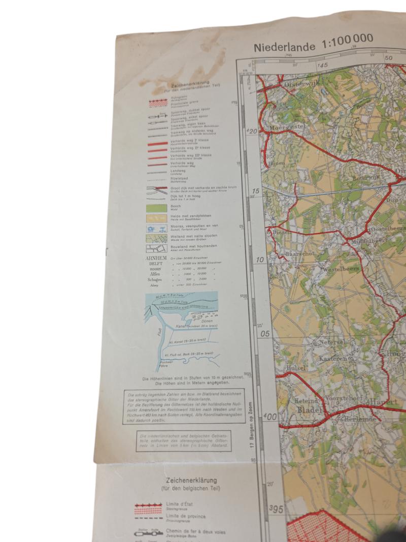 German WWII Police Regiment 3 map of Eindhoven and surroundings