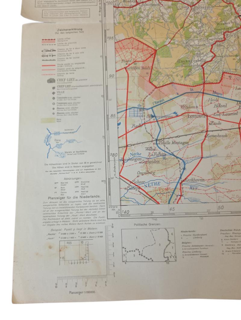 German WWII Police Regiment 3 map of Eindhoven and surroundings